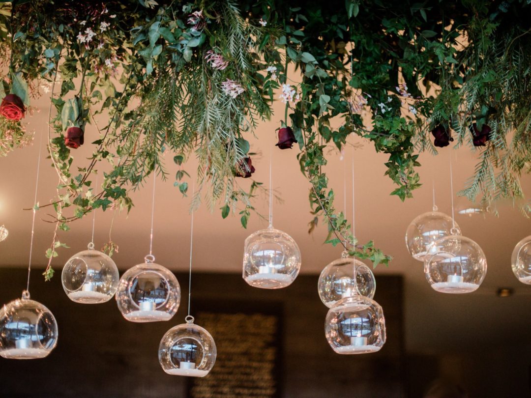 Glass hanging sphere votive holder - Wellington Wedding Hire