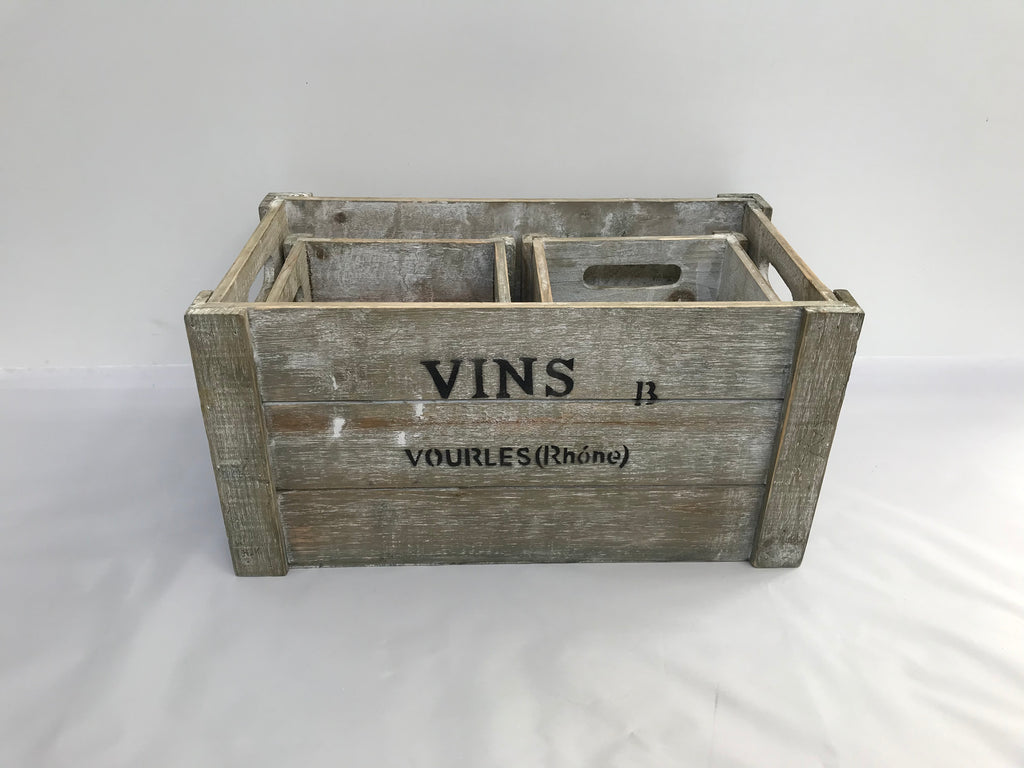 Vintage grey crates - set of 3 - Wellington Wedding Hire