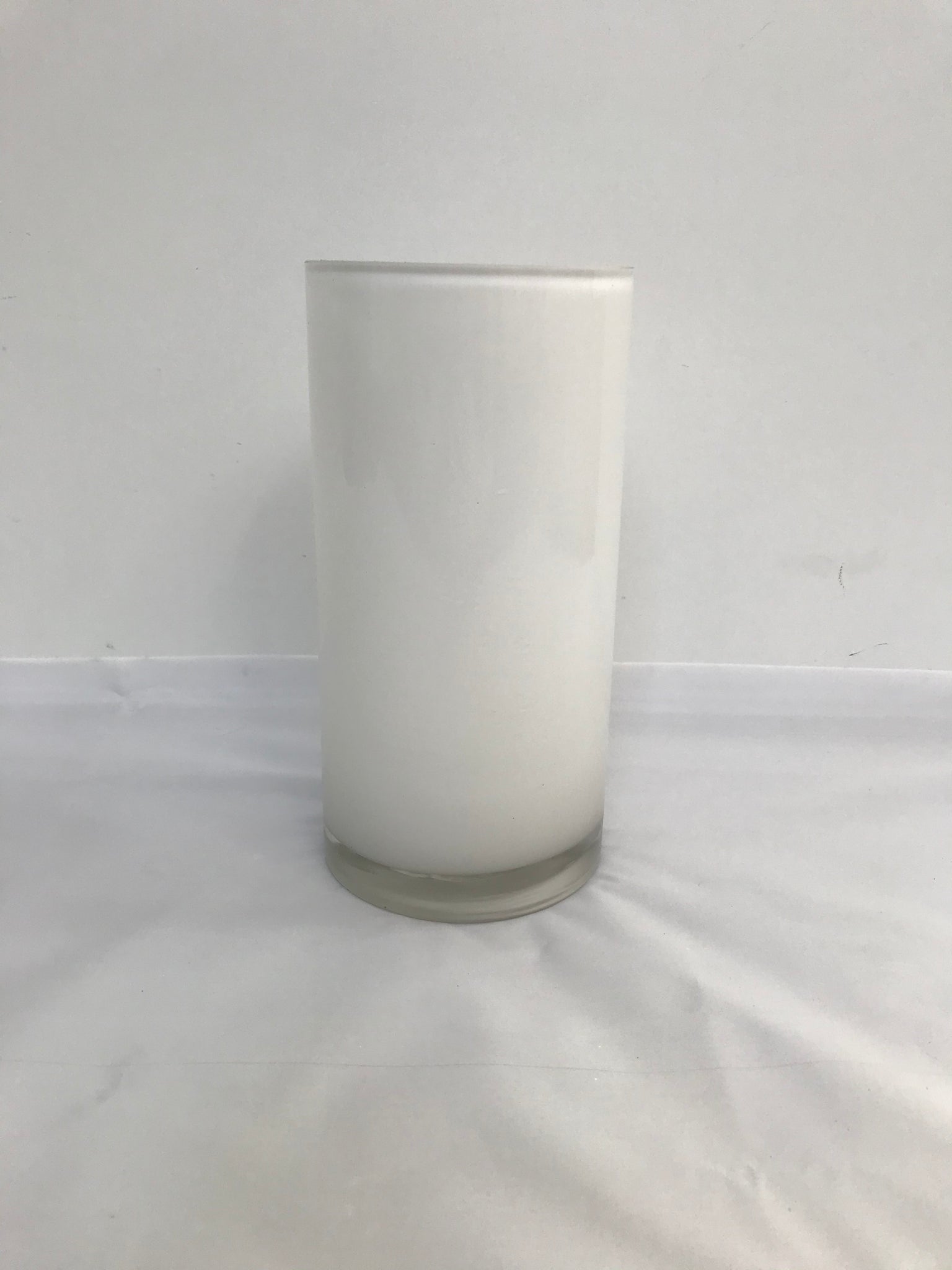 White glass cylinder vase - Wellington Wedding Hire