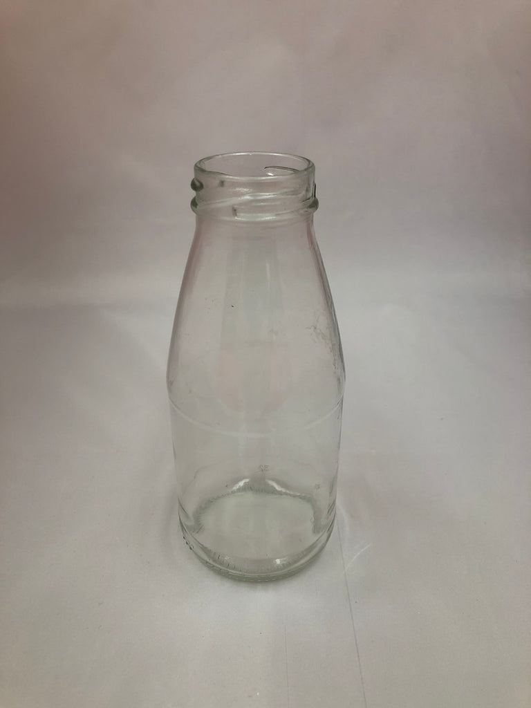 Glass milk bottle vase - Wellington Wedding Hire