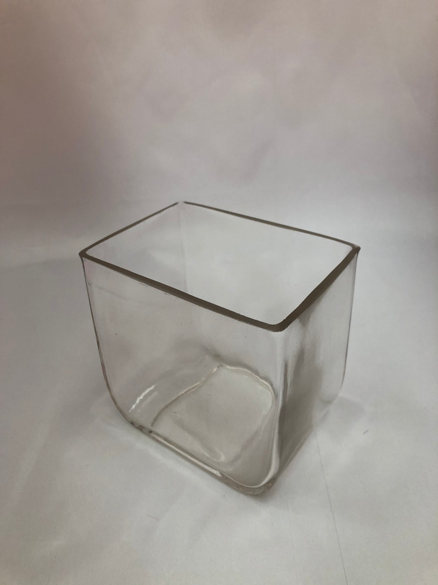 Clear glass rectangular vase - Wellington Wedding Hire