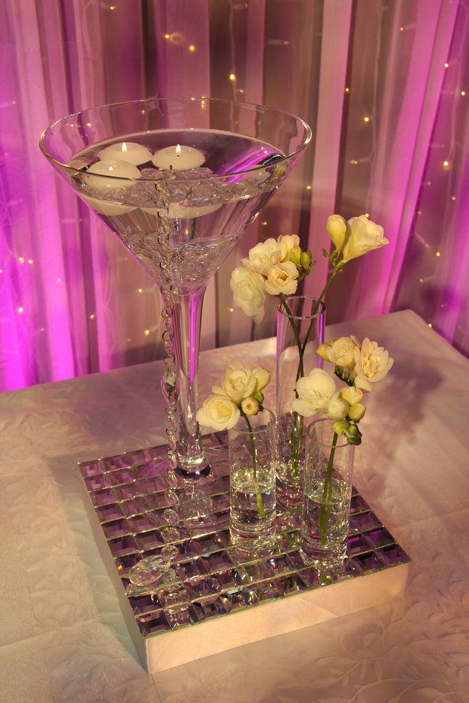Large Martini glass vase - Wellington Wedding Hire