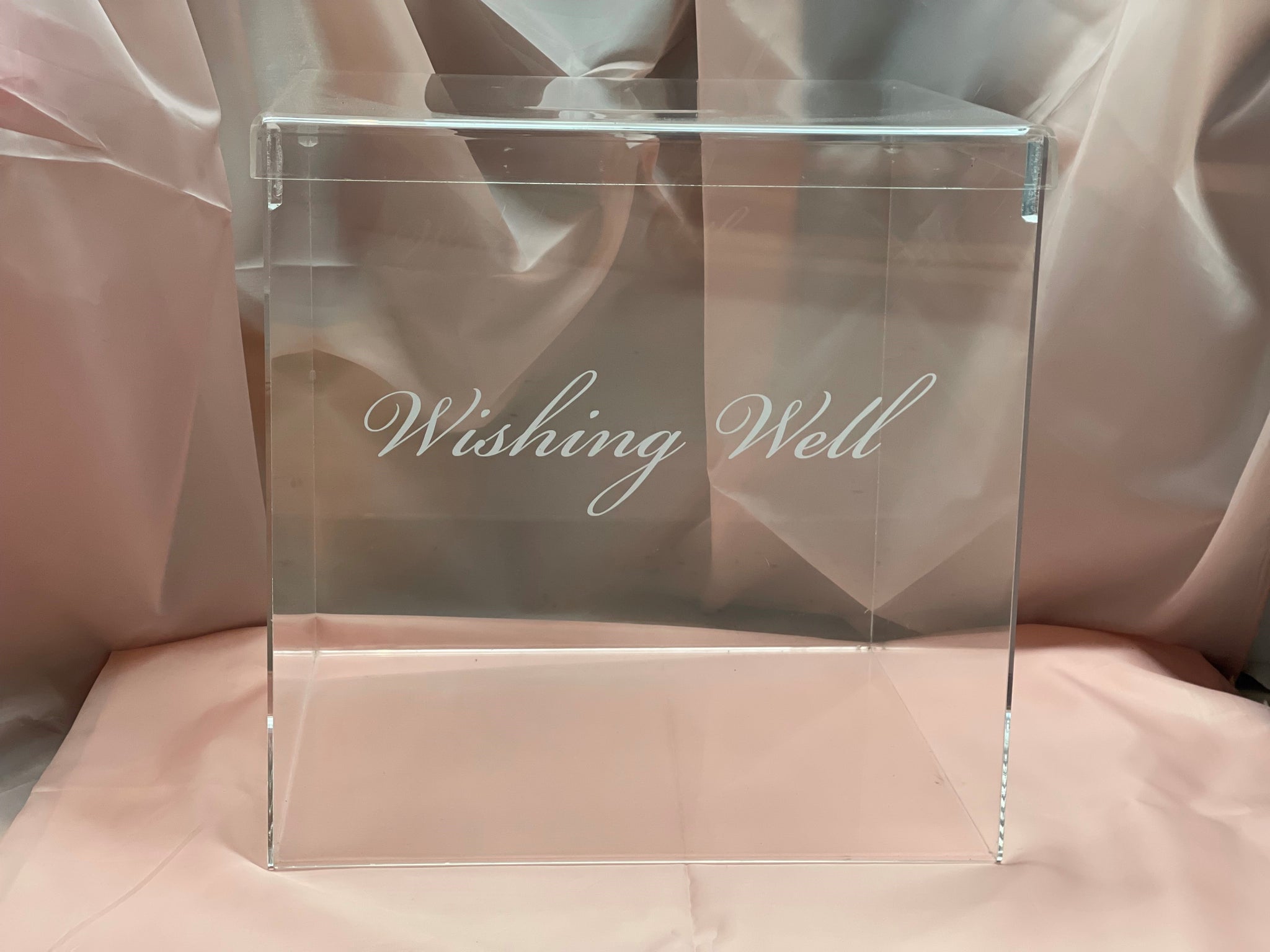 Perspex Wishing Well Cube - Wellington Wedding Hire