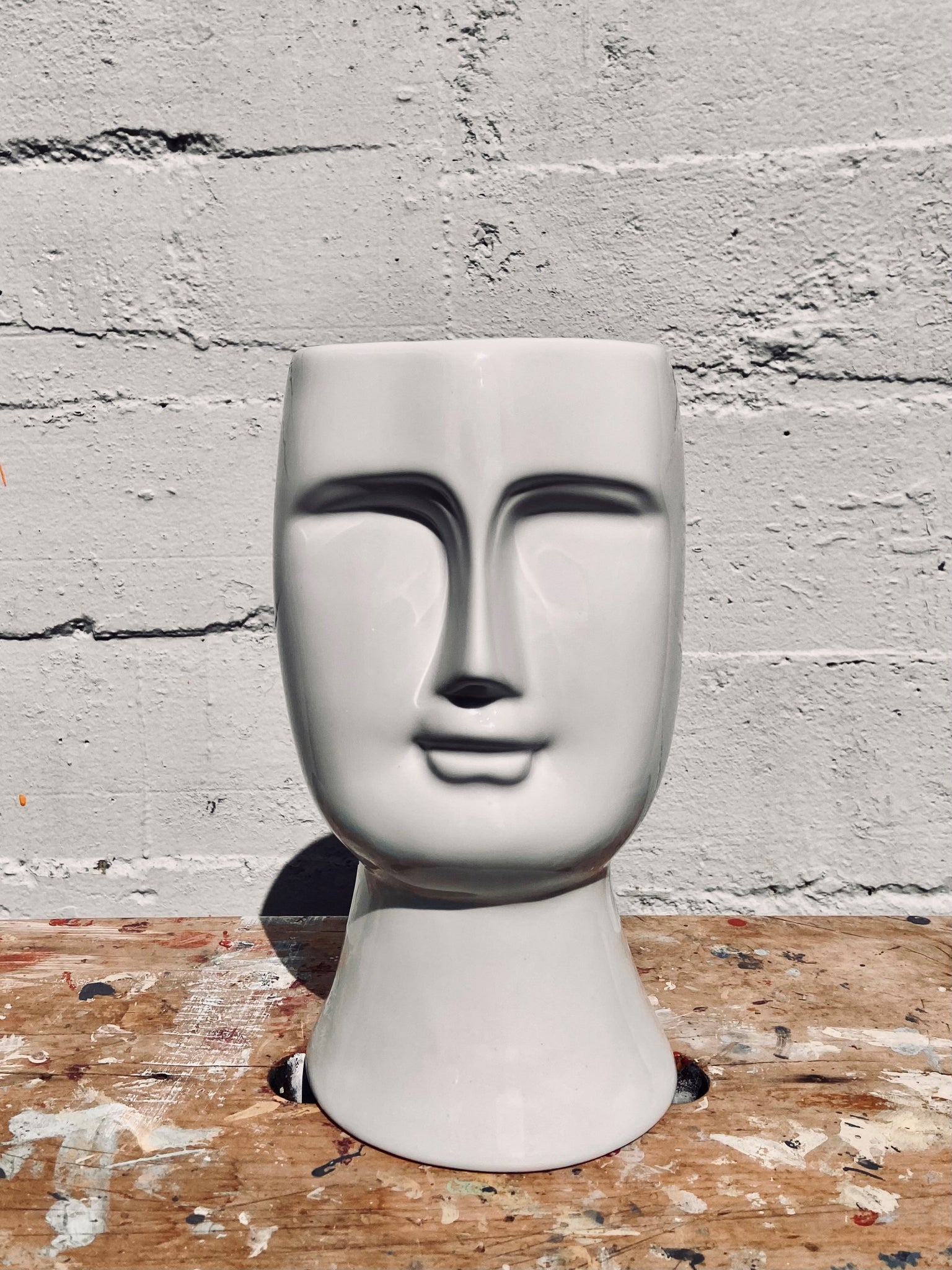 Ceramic Face Vase - Wellington Wedding Hire