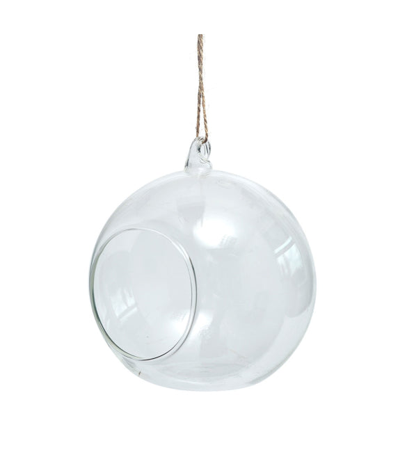 Glass hanging sphere votive holder - Wellington Wedding Hire