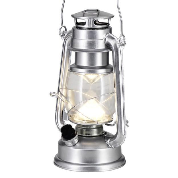 Silver battery operated lantern - Wellington Wedding Hire
