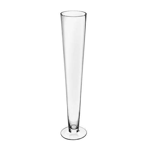 Clear glass Trumpet shape vase Large - Wellington Wedding Hire