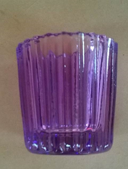 Purple ribbed votive - Wellington Wedding Hire