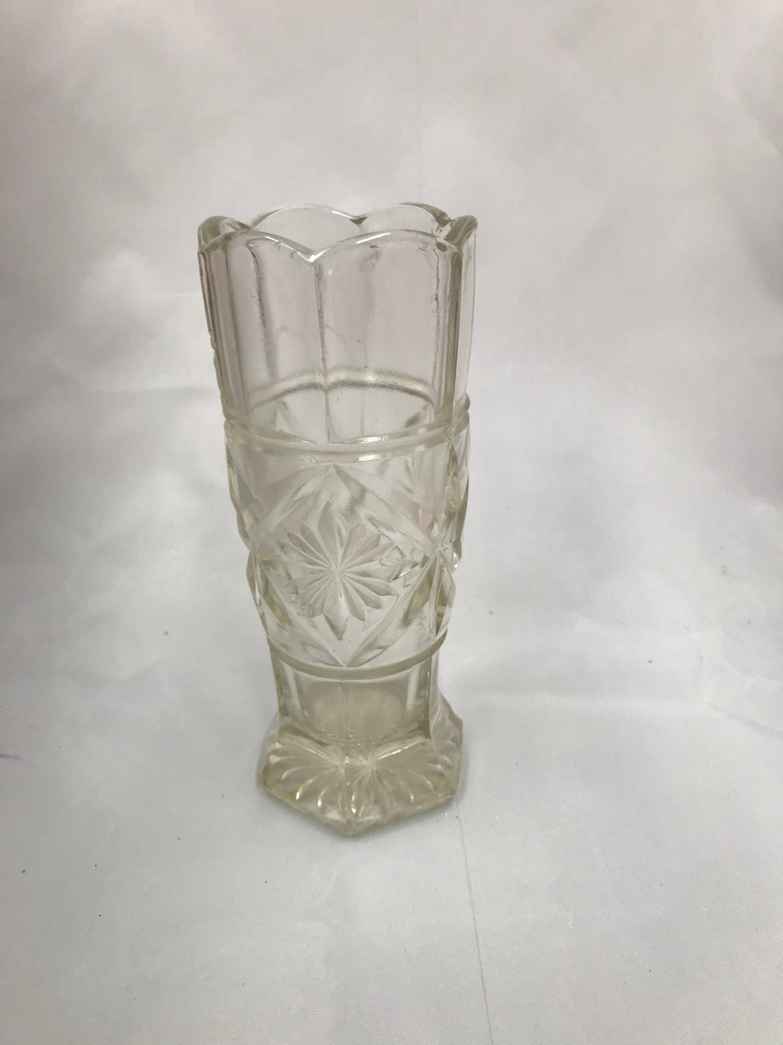 Vintage glass bud vase - Wellington Wedding Hire